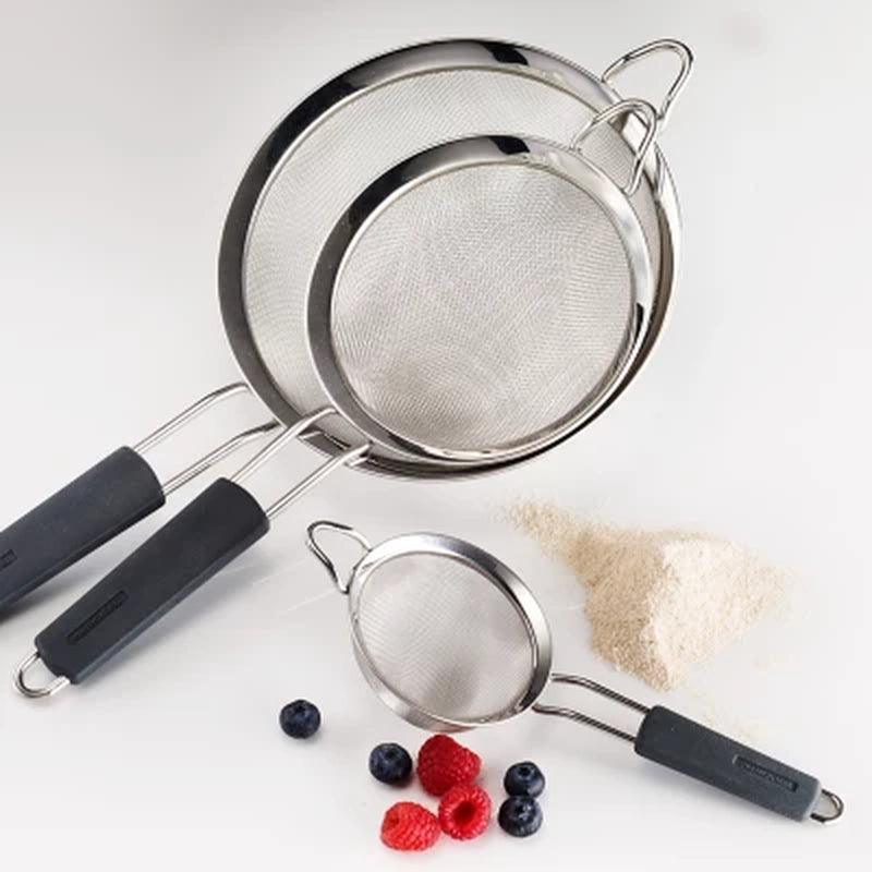 Tramontina Stainless Steel Mesh Strainer with Silicone Grip (3 Pk.)