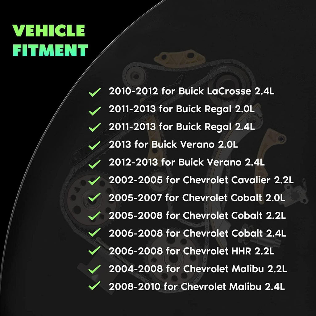 TK10422 TK10422BS Engine Timing Chain Kit Sets Replaces for Buick Lacrosse Regal Verano for Chevy Cavalier 2.2L 2.0L 2.4L