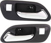 Interior Door Handle Set Compatible with 2001-2006 Acura MDX, Fits 1999-2003 Acura TL Front, Driver and Passenger Side Black Bezel with Chrome Lever