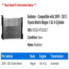 Radiator - Compatible with 2009 - 2013 Toyota Matrix Wagon 1.8L 4-Cylinder 2010 2011 2012