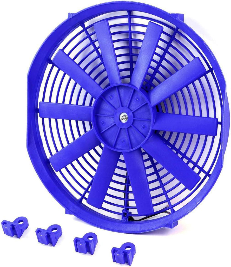 RAF-14-BL+FMK-X2 2Pcs 14" Inch Electric Radiator Cooling Fan Kit (Blue)