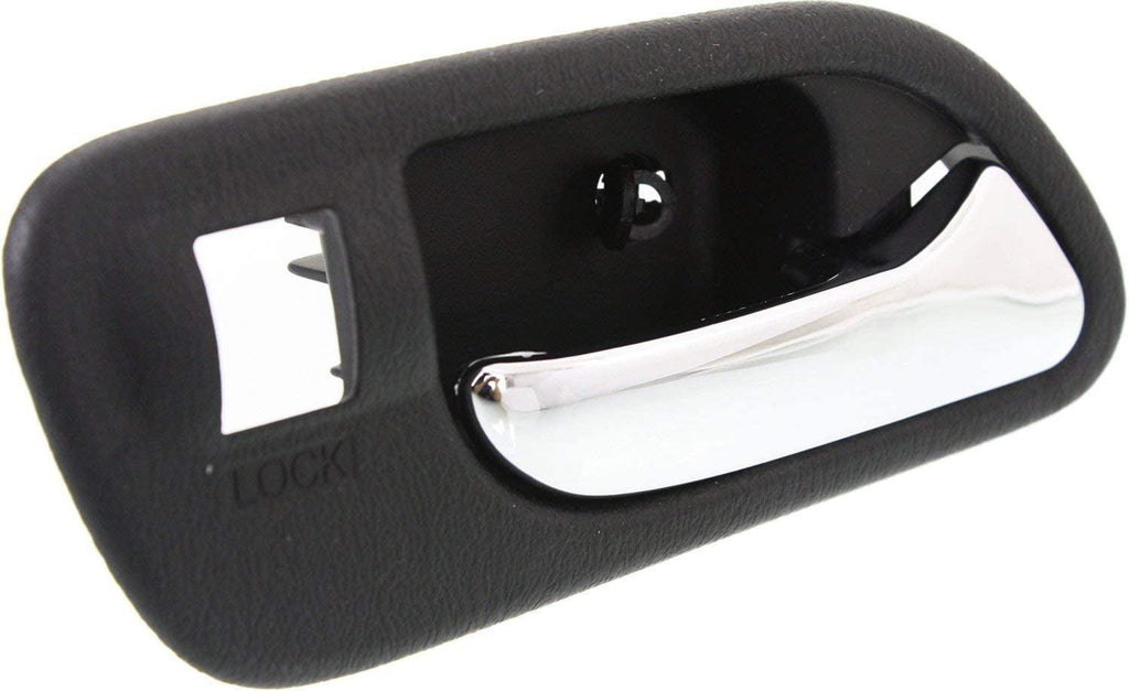 Interior Door Handle Set Compatible with 2001-2006 Acura MDX, Fits 1999-2003 Acura TL Front, Driver and Passenger Side Black Bezel with Chrome Lever