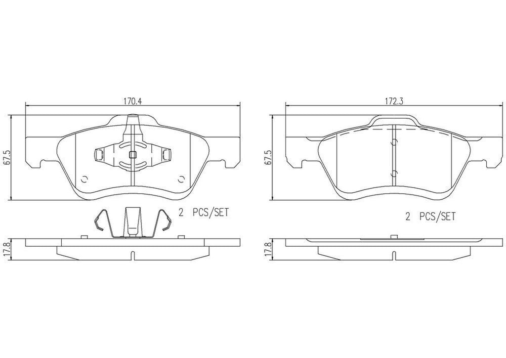 Brembo Front Disc Brake Pad Set for Escape, Mariner (P24186N)