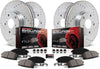 K5803 Front and Rear Z23 Carbon Fiber Brake Pads with Drilled & Slotted Brake Rotors Kit