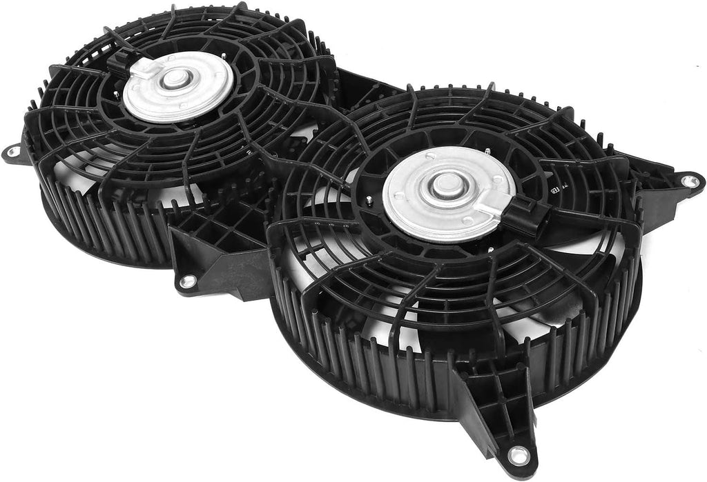 OEM-RF-0646 Factory Style Dual A/C Condenser Fan Assembly Compatible with 04-09 Cadillac SRX / 05-10 STS W/Tow Package