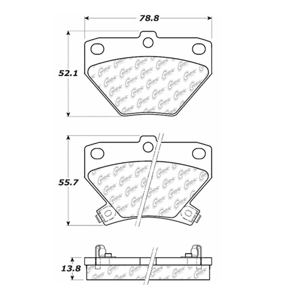 Centric Rear Disc Brake Pad for Matrix, Vibe, Corolla, Celica (105.08230)