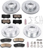K5874 Front and Rear Z23 Carbon Fiber Brake Pads with Drilled & Slotted Brake Rotors Kit