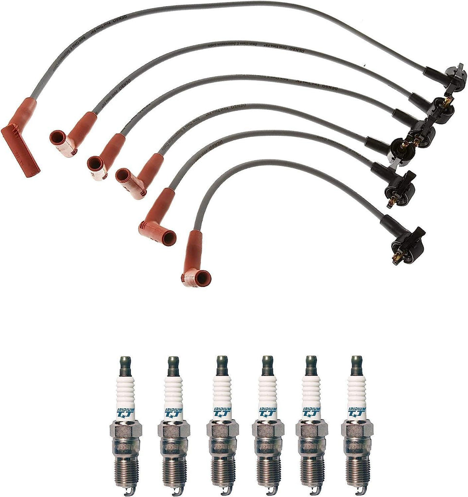 Denso Wire Set 8Mm & 6 Iridium TT Spark Plugs 0.040 Kit for Ford 4.0L V6 VIN X