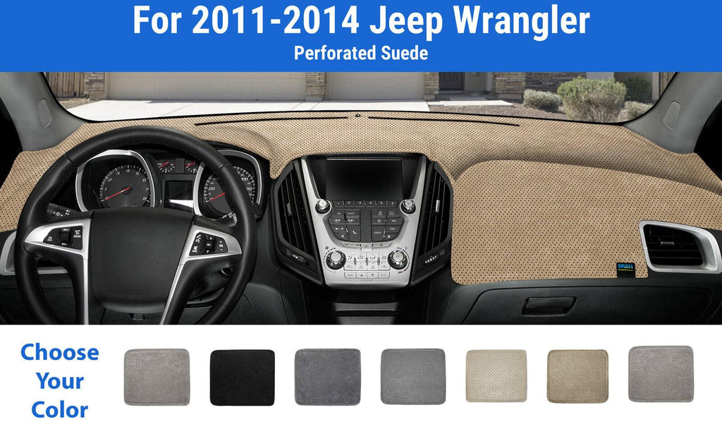 Dashboard Dash Mat Cover for 2011-2014 Jeep Wrangler (Sedona Suede)