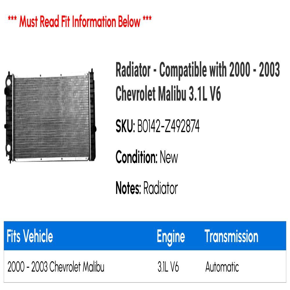 Radiator - Compatible with 2000 - 2003 Chevy Malibu 3.1L V6 2001 2002