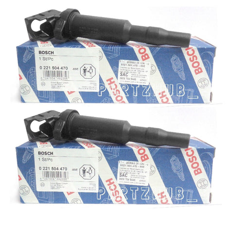 For BMW Set of 2 Ignition Coils with Spark Plug Connectors (BOSCH)