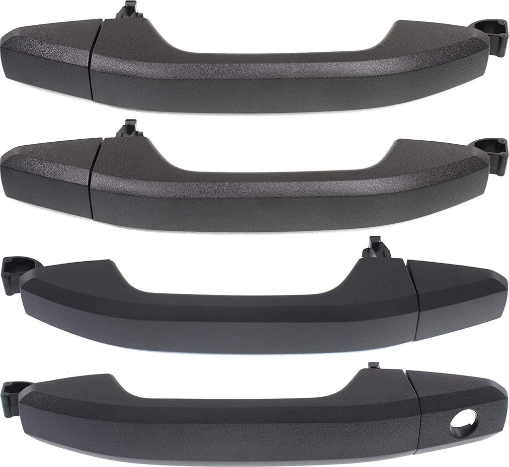 Front and Rear Exterior Door Handle Set of 4 Compatible with 2014-2018 Chevrolet Silverado 1500 & 2014-2018 GMC Sierra 1500 & 2015 Chevrolet Colorado Black Driver and Passenger Side