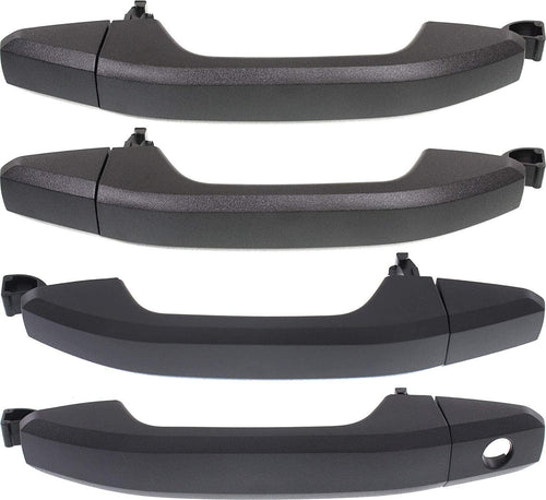 Front and Rear Exterior Door Handle Set of 4 Compatible with 2014-2018 Chevrolet Silverado 1500 & 2014-2018 GMC Sierra 1500 & 2015 Chevrolet Colorado Black Driver and Passenger Side