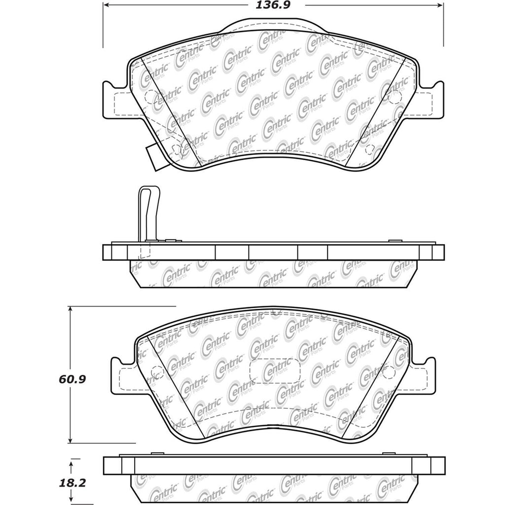 Centric Front Disc Brake Pad for 09-14 Corolla (105.15710)