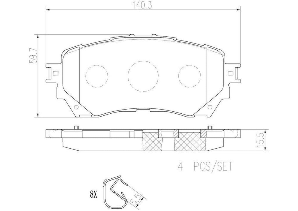 Brembo Front Disc Brake Pad Set for 14-20 6 (P49048N)