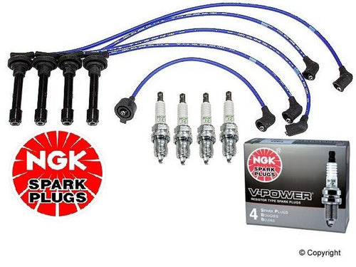 NGK HE62 High Performance Spark Plug Wire Set & 4X NGK ZFR5F11 Spark Plugs