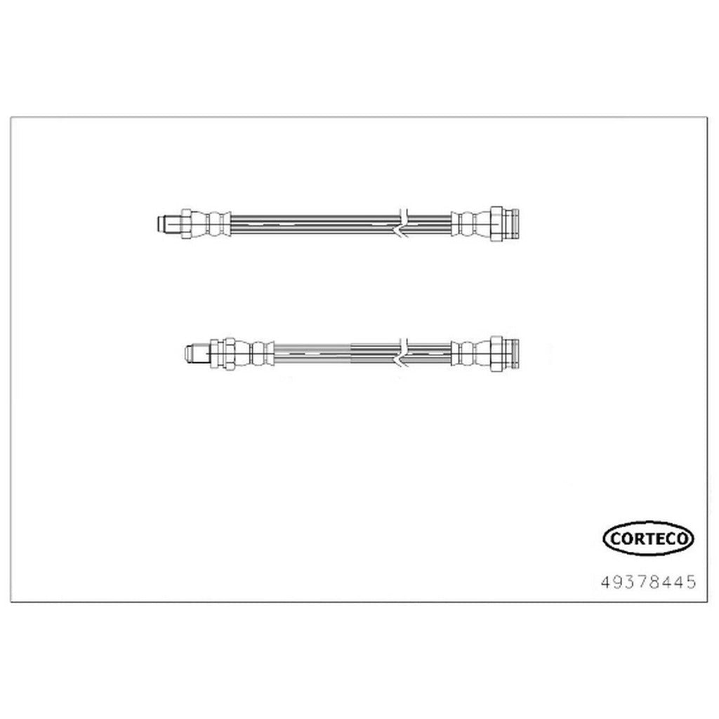 Corteco Brake Hydraulic Hose for 08-16 Fortwo 49378445