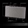 OEM-RA-870 Factory Style Aluminum Core Cooling Radiator Replacement Compatible with 87-91 Camry at MT, 26-5/16" W X 12-7/8" H X 5/8" D