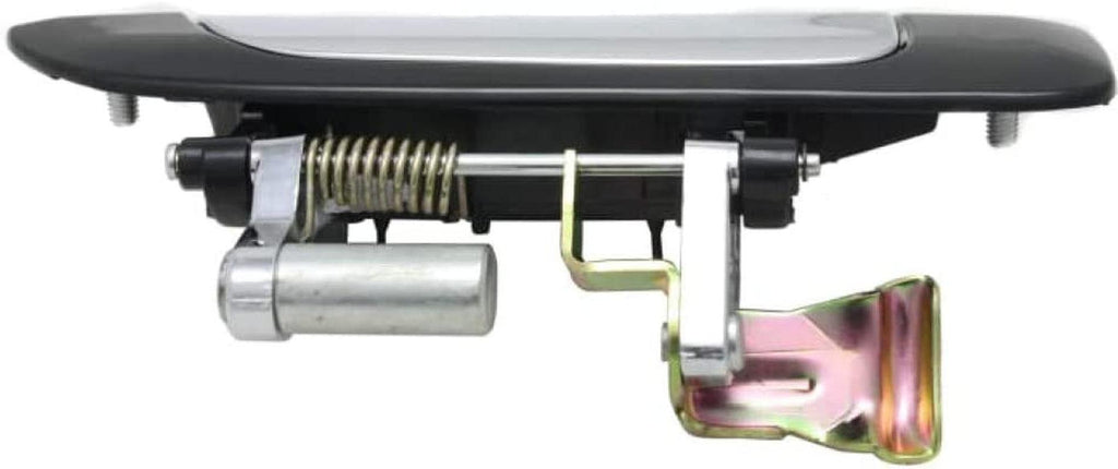 For Honda Civic Exterior Door Handle Rear, Passenger Side Smooth Black Bezel with Chrome Lever 2001-2005 | Trim:All Submodels