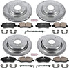 K6048 Front and Rear Z23 Carbon Fiber Brake Pads with Drilled & Slotted Brake Rotors Kit