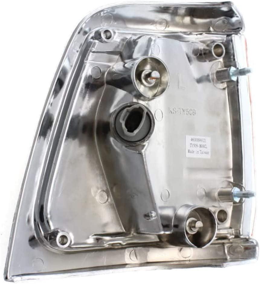 Compatible with Toyota Pickup Corner Light 1989 1990 1991 Driver Side | W/Chrome Trim | 2WD | Clear & Amber Lens | TO2520122 | 8162089177