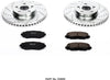 Power Stop K4669 Front Z23 Carbon Fiber Brake Pads with Drilled & Slotted Brake Rotors Kit