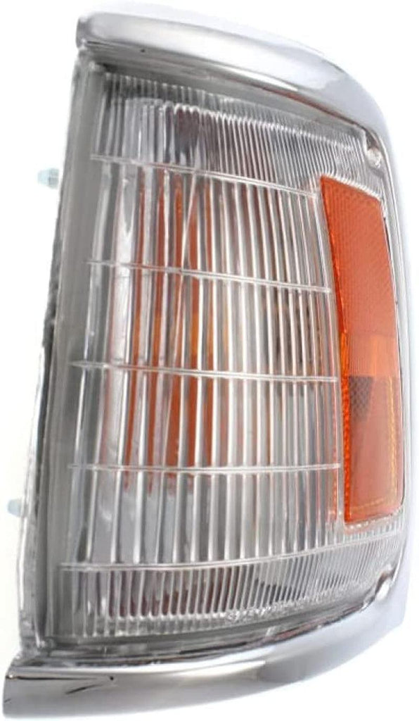 Compatible with Toyota Pickup Corner Light 1989 1990 1991 Driver Side | W/Chrome Trim | 2WD | Clear & Amber Lens | TO2520122 | 8162089177