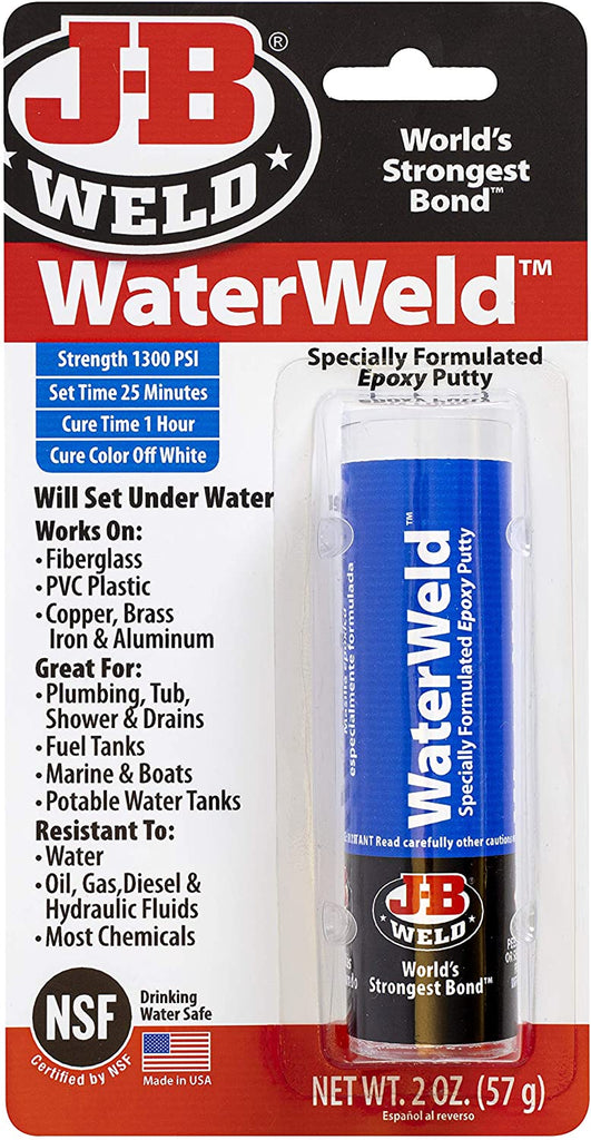 J-B Weld 8277 Waterweld Epoxy Putty Stick - 2 Oz., off White