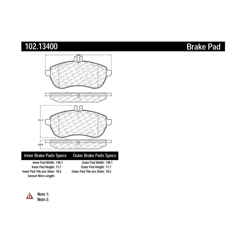 Centric Front Disc Brake Pad for Mercedes-Benz (102.13400)