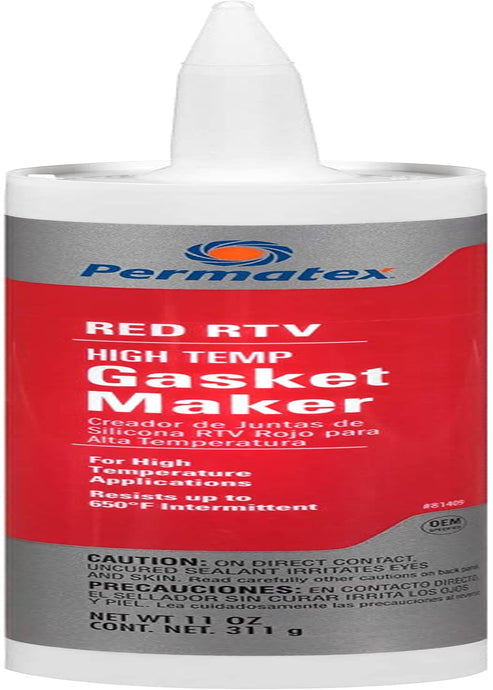 Permatex 81409 High-Temp Red RTV Silicone Gasket, 11 Oz.