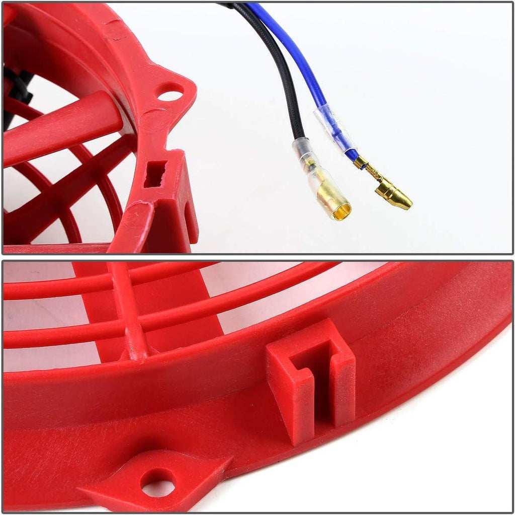 RAF-12-RD+FMK-X2 2Pcs 12" Inch Electric Radiator Cooling Fan Kit (Red)