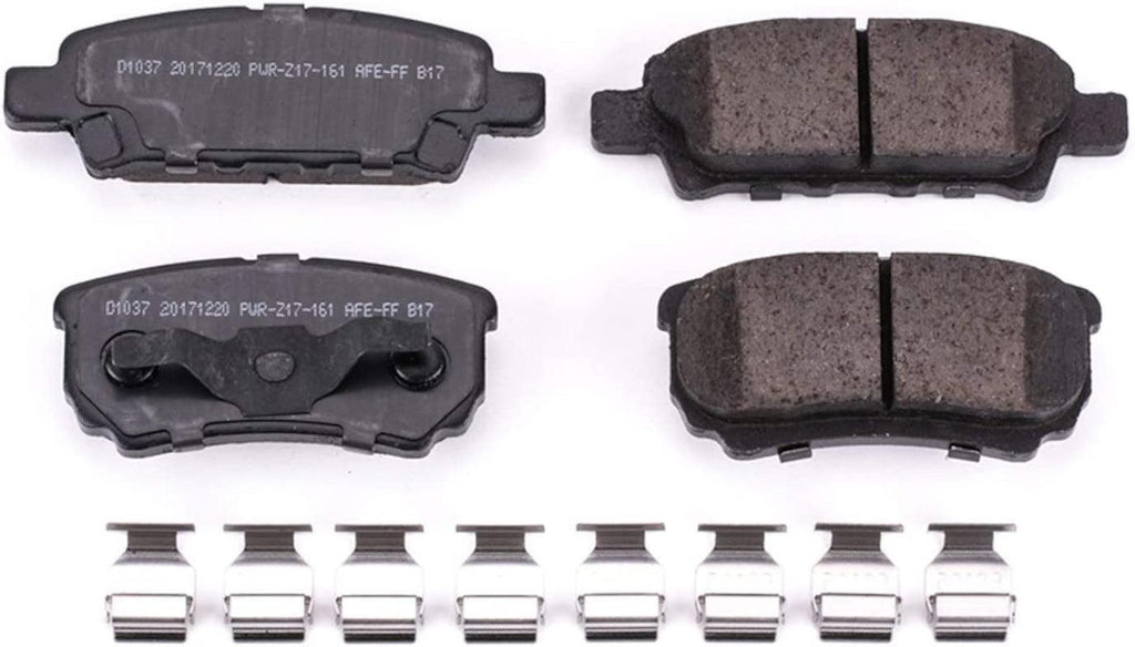17-1037, Z17 Rear Ceramic Brake Pads with Hardware