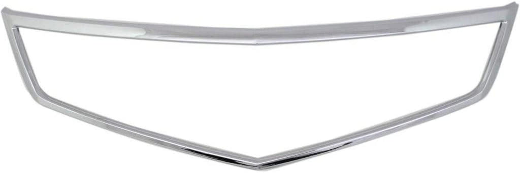 For Acura TSX 2006 2007 2008 Grille Molding | Lower | Made of Plastic | Chrome | Replacement for AC1210108 | 71122SECA02