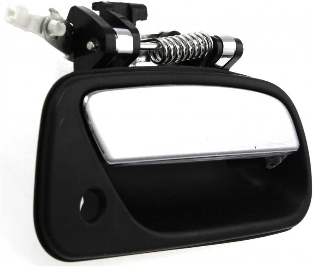 Compatible with Toyota T100 Exterior Door Handle Front, Passenger Side Black Bezel with Chrome Lever (1993-1998) | with Key Hole | Trim:All Submodels | TO1311135 | 6921034020