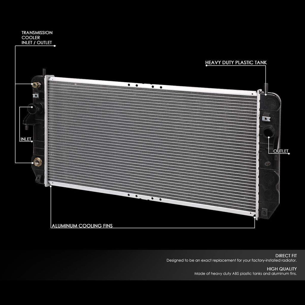 OEM-RA-2491 2491 Aluminum Radiator Compatible with 01-05 Deville 4.6 AT,30-1/2" W X 15-5/16" H X 1" D,1-5/16" Inlet / 1-9/16" Outlet