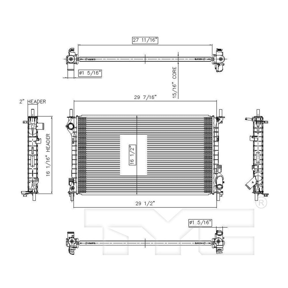 13184 Radiator Assembly for 10-13 Ford Transit Connect