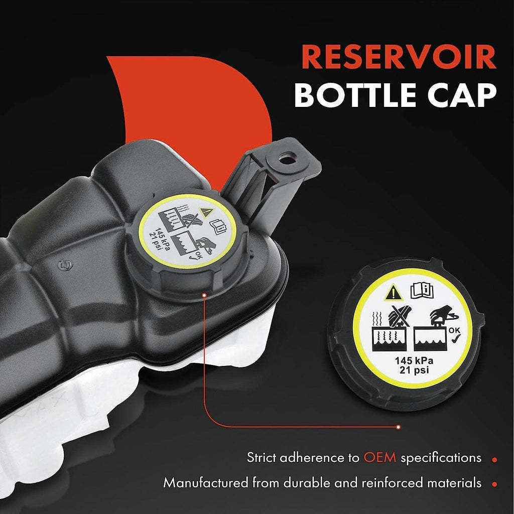 A-Premium Coolant Overflow Reservoir Tank [With Cap & Sensor] Compatible with Volvo S60 2011-2016, S80 2006-2015, XC60 2010-2016 & Land Rover LR2 2008-2012, Replace# 30680909, 30792150, 31200320