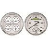 2 PC. GAUGE KIT 5 in. QUAD & SPEEDOMETER 240-33 O OLD TYME WHITE II - greatparts