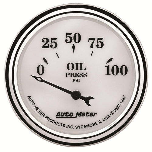 2-1/16 in. OIL PRESSURE 0-100 PSI OLD-TYME WHITE II - greatparts