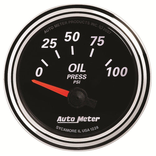 2-1/16 in. OIL PRESSURE 0-100 PSI DESIGNER BLACK II - greatparts