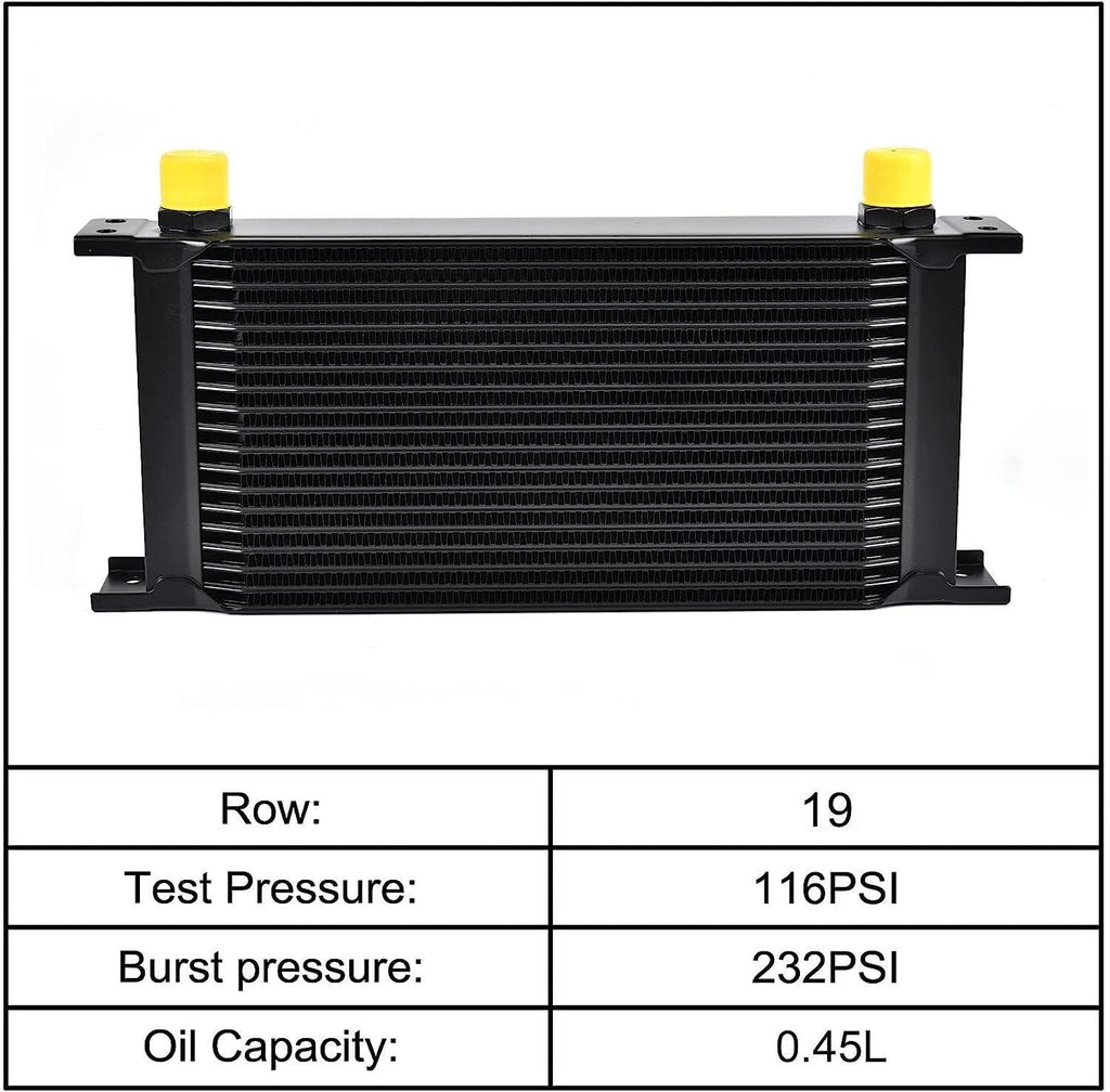 19 Row Oil Cooler Bundle with 330Mm Oil Cooler Mounting Bracket Kit