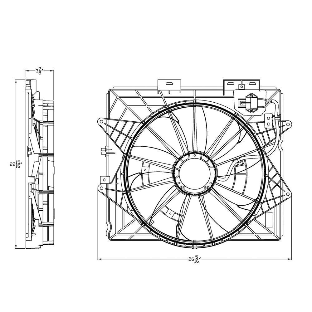 Dual Radiator and Condenser Fan Assembly