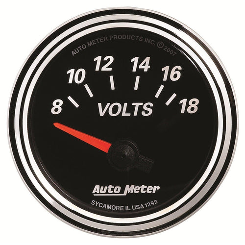 2-1/16 in. VOLTMETER 8-18V DESIGNER BLACK II - greatparts