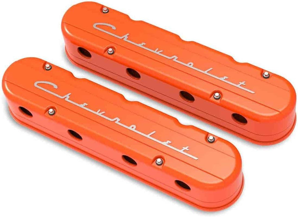 Holley 2-Piece Valve Cover Factory Orange