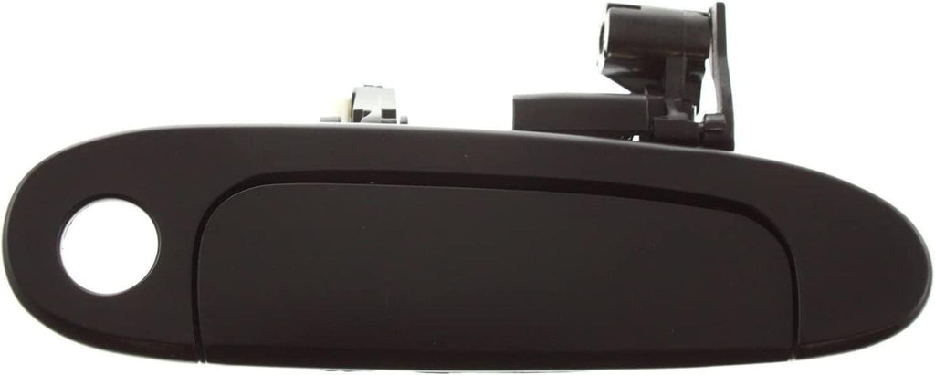 Aftermarket Front Exterior Door Handle Compatible with 2000-2005 Toyota Echo Smooth Black, with Keyhole, Set of 2, Driver and Passenger Side