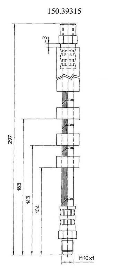Centric Brake Hydraulic Hose for S70, V70 150.39315