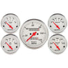 5 PC. GAUGE KIT 3-1/8 in. & 2-1/16 in. MECH. SPEEDOMETER ARCTIC WHITE - greatparts