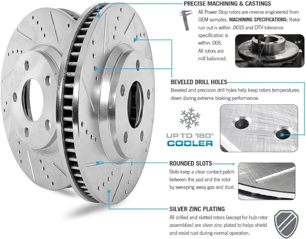 KC2840 Z23 Evolution Sport 1-Click Brake Kit with Powder Coated Calipers (Brake Pads, Drilled/Slotted Rotors)