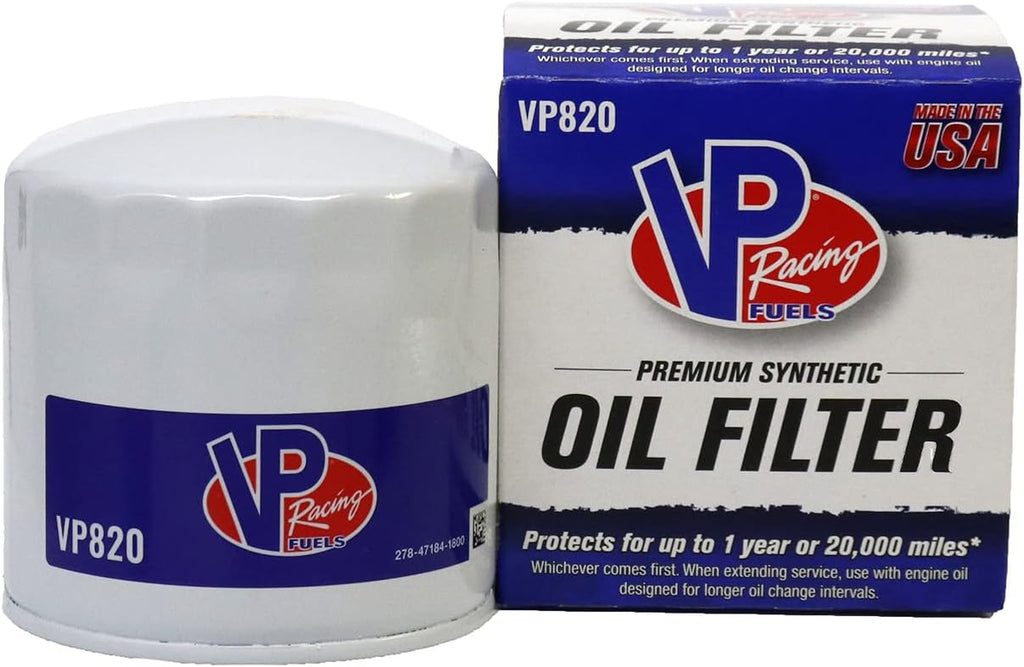 VP Racing 20,000 Mile Premium Full Synthetic Oil Filter, VP820, for Ford, Mazda, Chrysler, Dodge