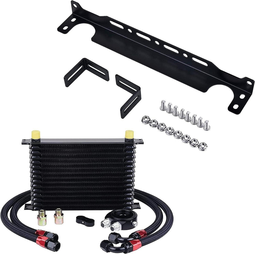 15 Row Oil Cooler Kit Bundle with 340Mm Oil Cooler Mounting Bracket Kit